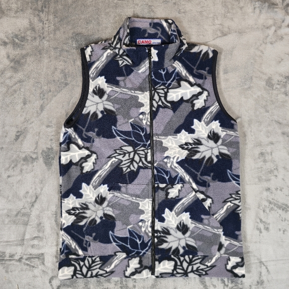 Vintage Jackets & Blazers - Camo Camouflage Fleece Vest Woman's Size 12